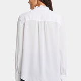 Ruffle Neck Blouse - Optic White
