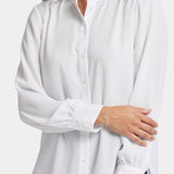 Ruffle Neck Blouse - Optic White