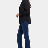 Ruffle Neck Blouse - Black