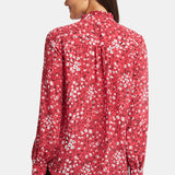 Ruffle Neck Blouse - Cherry Creek