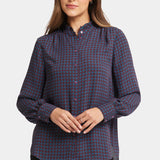 Ruffle Neck Blouse - Plum Trail