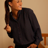 Ruffle Neck Blouse - Plum Trail