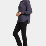 Ruffle Neck Blouse - Plum Trail