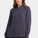 Ruffle Neck Blouse - Plum Trail