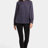 Ruffle Neck Blouse - Plum Trail