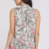 Sleeveless Ruffle Neck Blouse - Primrose Garden