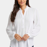 Pleated Front Tunic - Optic White