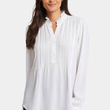 Pleated Front Tunic - Optic White