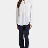 Pleated Front Tunic - Optic White