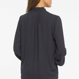 Pleated Front Tunic - Black