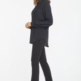 Pleated Front Tunic - Black