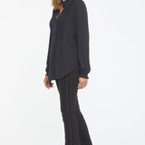Pleated Front Tunic - Black