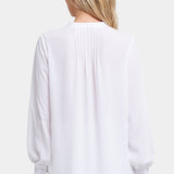 Pleated Peasant Blouse - Optic White