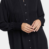Pleated Peasant Blouse - Black