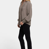 Pleated Peasant Blouse - Dark Wood