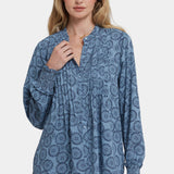 Pleated Peasant Blouse - Rain Garden
