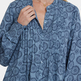 Pleated Peasant Blouse - Rain Garden