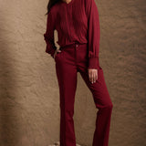 Pleated Peasant Blouse - Wild Currant