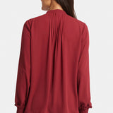 Pleated Peasant Blouse - Wild Currant