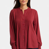 Pleated Peasant Blouse - Wild Currant