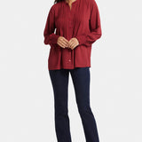 Pleated Peasant Blouse - Wild Currant