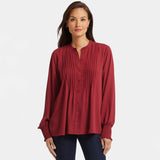 Pleated Peasant Blouse - Wild Currant