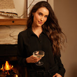 Tuxedo Blouse - Black