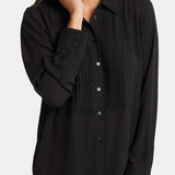 Tuxedo Blouse - Black