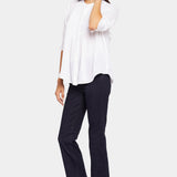 Pleated Short Sleeved Blouse - Optic White