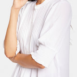 Pleated Short Sleeved Blouse - Optic White