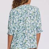 Pleated Short Sleeved Blouse - Bloomington
