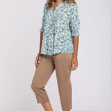 Pleated Short Sleeved Blouse - Bloomington