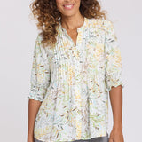 Pleated Short Sleeved Blouse - Chateau Jardin