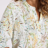 Pleated Short Sleeved Blouse - Chateau Jardin
