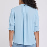 Pleated Short Sleeved Blouse - Starlight