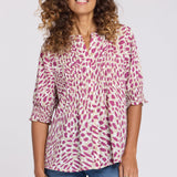 Pleated Short Sleeved Blouse - Sandcastles