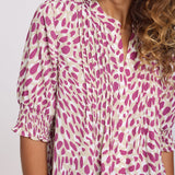 Pleated Short Sleeved Blouse - Sandcastles