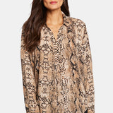 Becky Blouse - Victorian Python Pink Taupe