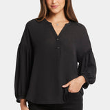 Paulina Peasant Blouse - Black