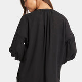 Paulina Peasant Blouse - Black