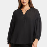 Paulina Peasant Blouse - Black