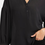 Paulina Peasant Blouse - Black