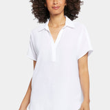 Becky Short Sleeved Blouse - Optic White