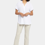 Becky Short Sleeved Blouse - Optic White