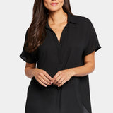 Becky Short Sleeved Blouse - Black