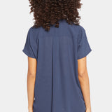Becky Short Sleeved Blouse - Oxford Navy