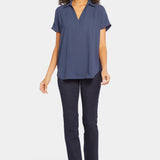 Becky Short Sleeved Blouse - Oxford Navy