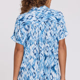 Becky Short Sleeved Blouse - Blue Visions