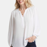 Puff Sleeve Popover Top - Optic White