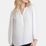 Puff Sleeve Popover Top - Optic White